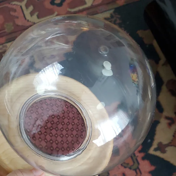 😸Vintage Clear Plastic Display Dome Globe with Wooden Base - Picture 2 of 8